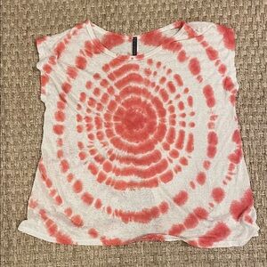 Red Tie-Dye Women's Tunic Top 1X